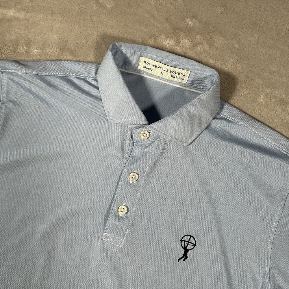 Holderness & Bourne Mens M Blue The Graham Windsor Performance Golf Polo Shirt